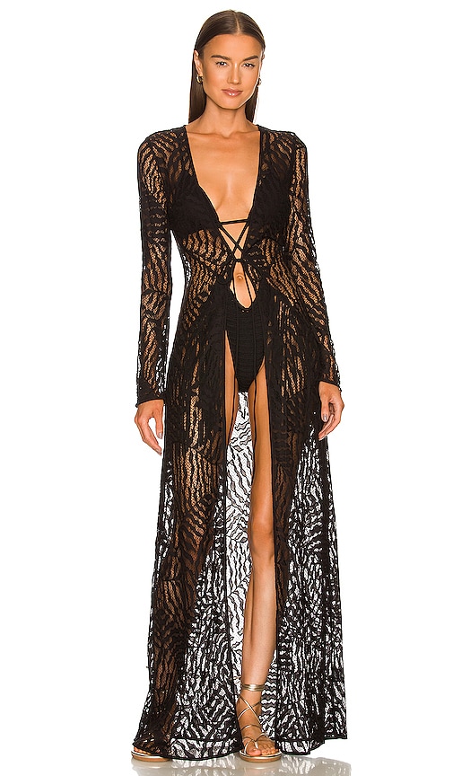 Shop Michael Costello X Revolve Ryland Robe In Black