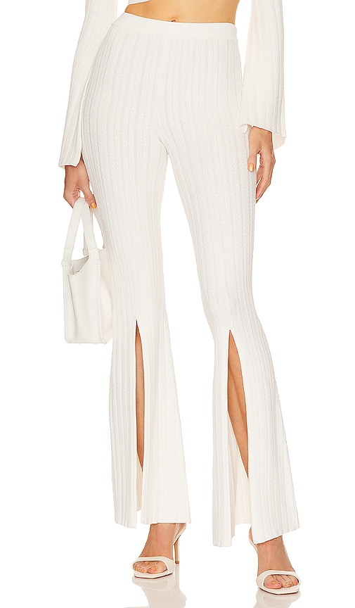 Michael Costello X Revolve Amaran Knit Trousers In Ivory