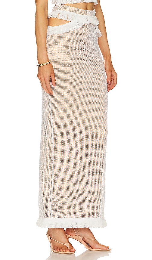 Shop Michael Costello X Revolve Noomi Maxi Skirt In Ivory