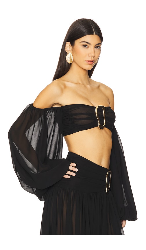 Michael Costello X Revolve Blair Crop Top In 黑色