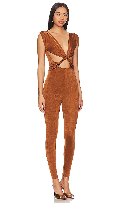 Shop Mybestfriends Georgina Jumpsuit In Terracota