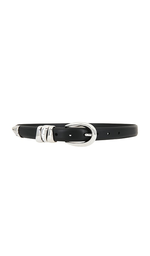 Madewell Triple Metal Keeper Belt In Black & Silver