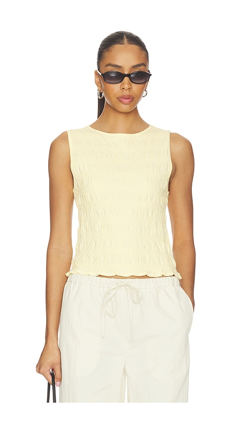 Madewell Sachi Smocked Tank Top en Yellow Taille L Also en 65 €