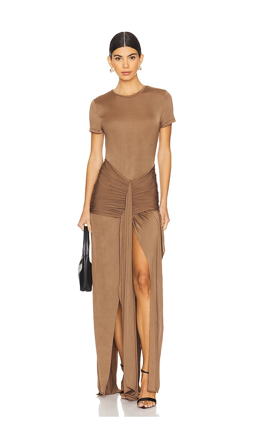 Mother of All Viola T-shirt Midi Dress in Brown | REVOLVE