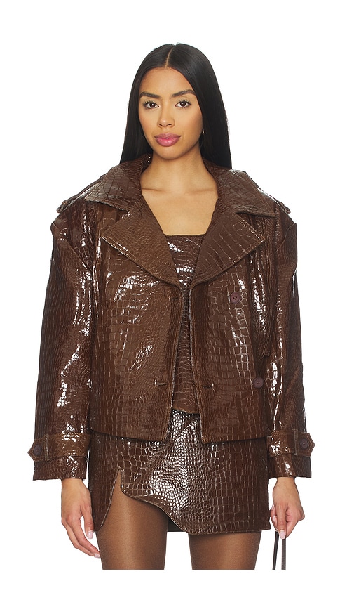 Mother Of All Brooklyn Trench Leather Coat In Brown