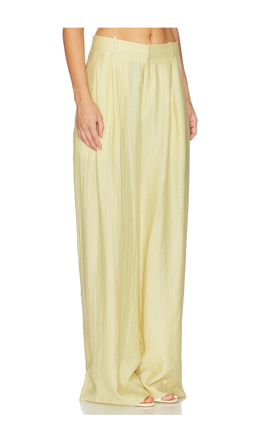  Mother Of All Pantalón Hedi Mid Waist Tailored Linen En Color Amarillo Limon Talla M  (también En S, Xl, Xs). 