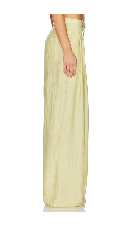  Mother Of All Pantalón Hedi Mid Waist Tailored Linen En Color Amarillo Limon Talla M  (también En S, Xl, Xs). 