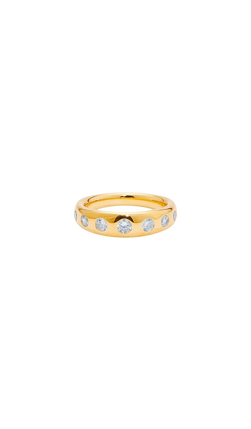 MEGA 7 Stone Pinky Ring in 14k Yellow Gold Plated