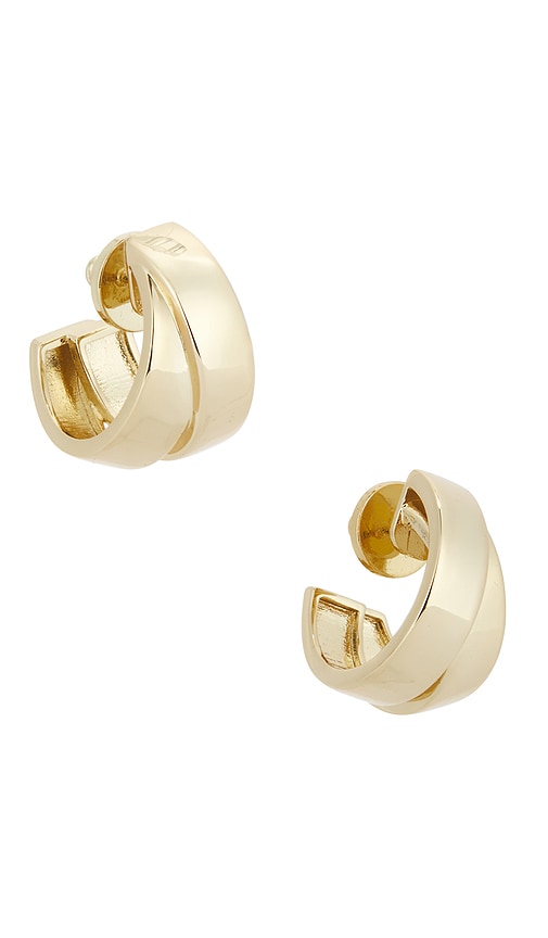 MEGA Chunky Double Hoop Earrings in Metallic Gold.