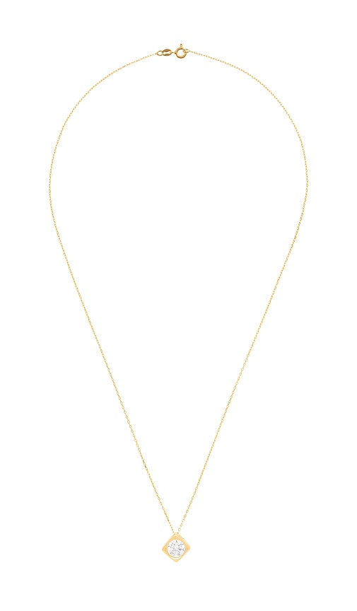 Shop Megaā Zirconia Pendant Necklace In 14k Yellow Gold Plated