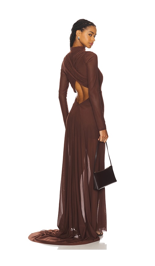 Mariandree Gaitan Michelle Dress In Brown