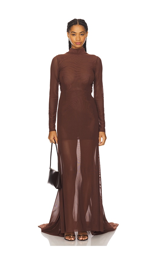 Mariandree Gaitan Michelle Dress In Brown
