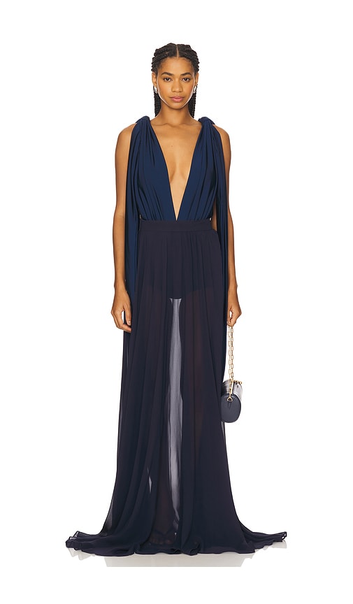 Mariandree Gaitan Valerie Bodysuit in Navy. Size S. Also in M.