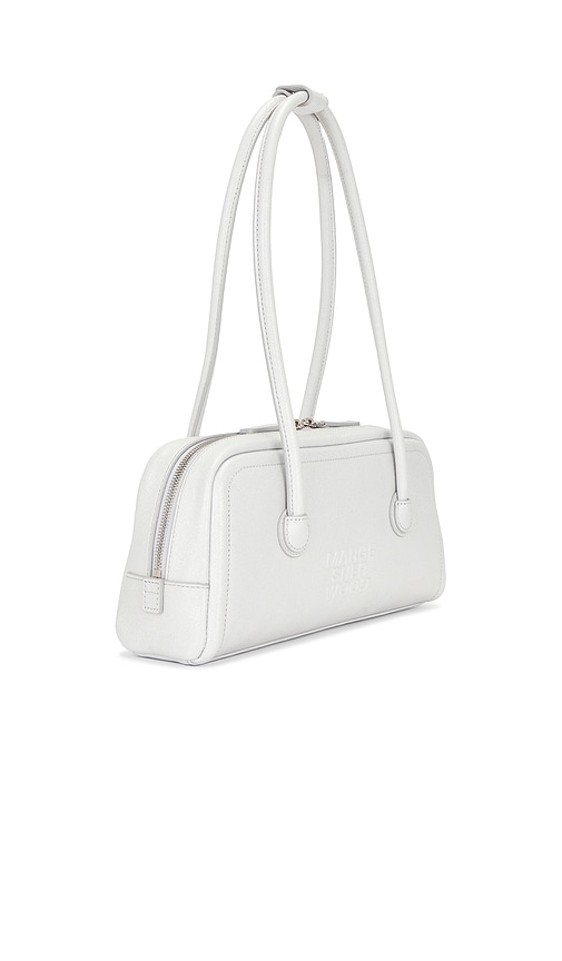  Margesherwood Umhängetasche Soft Baguette In Metallic Silver. 