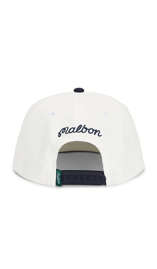 Malbon Golf Palmera Patch Snapback Baseball Cap In White