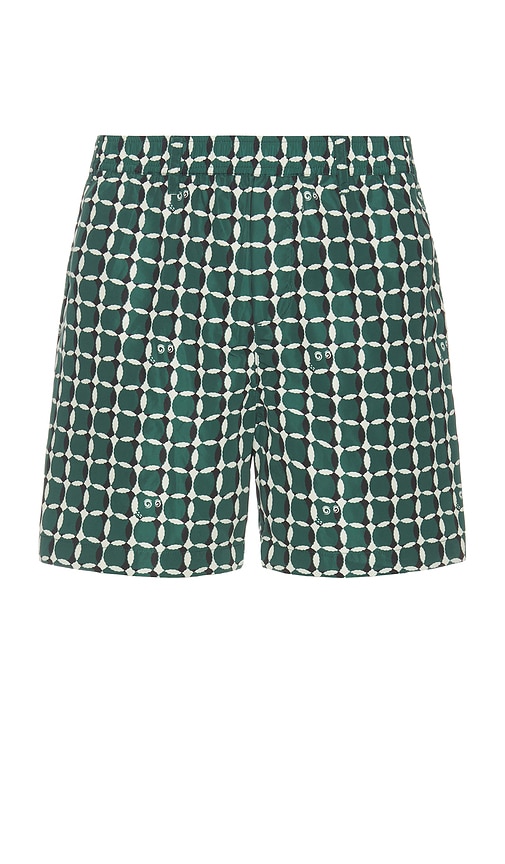 Malbon Golf Lattice Nylon Short in Onyx