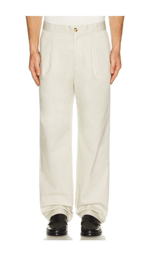 Malbon Reverse Pleat Trouser in Ivory