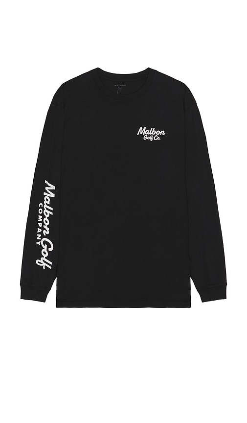 Shop Malbon Golf Eagle Long Sleeve Tee In Black