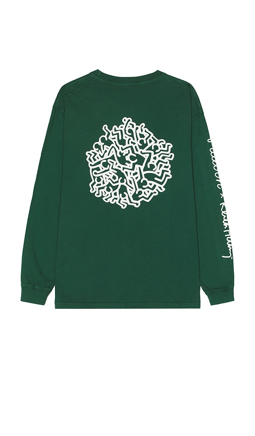 Malbon Golf X Keith Haring Long Sleeve Tee In Green