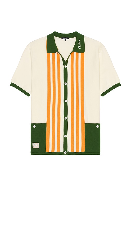 Malbon Golf Gabbiano Knit Button Up Shirt