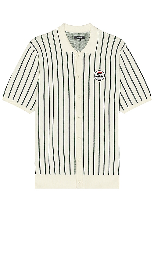 Malbon Golf Parlay Striped Knit Shirt in Ivory | REVOLVE