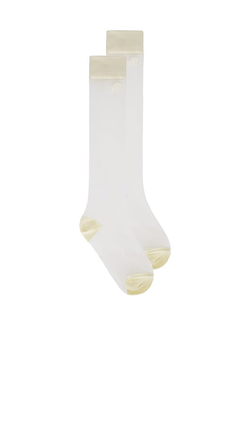 Leandra Knee Sock in White.