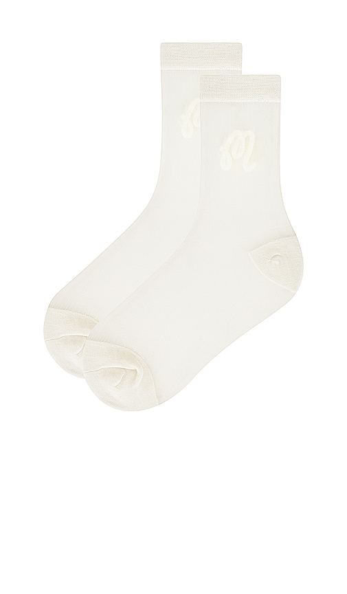 Shop Malbon Golf Leandra Ankle Sock In Ivory