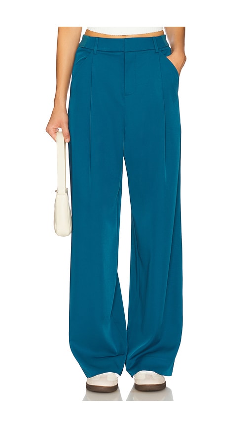Emelia Pleated Trousers in Teal. - size 8 (also in 2, 4, 6)
