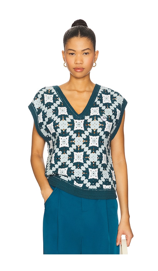 Bianca Knit Vest in Teal. - size XS (also in L, M, S)