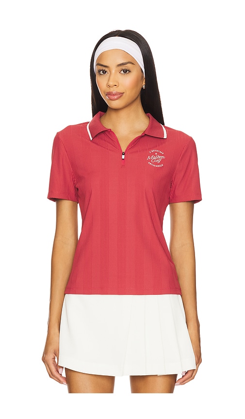 Camilla Quarter Zip Ss Polo Top in Red. - size XS (also in L, M, S, XL)
