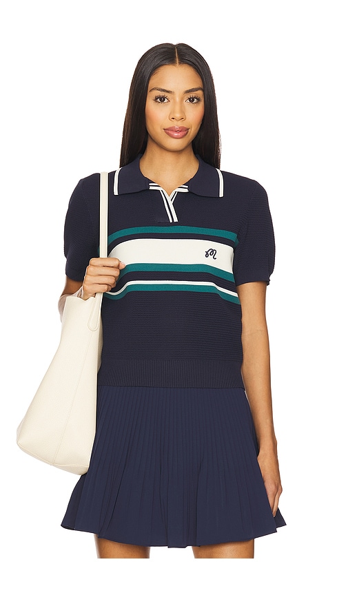 Carina Ss Polo Top in Navy. - size XS (also in L, M, S, XL)
