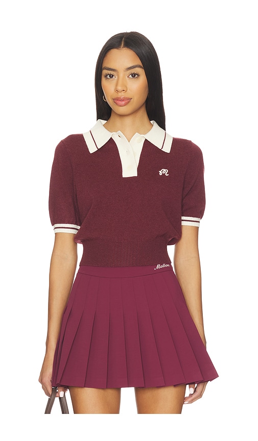 Malbon Golf Mikayla Knit Polo In Brown
