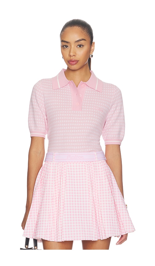 Malbon X Hvn Mikayla Polo Top In Pink