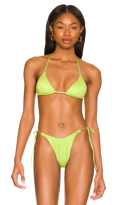 Triangle Bikini Top in Green. Revolve Women Sport & Swimwear Swimwear Bikinis Triangle Bikinis 