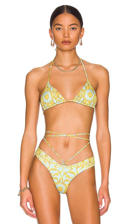 Interpretatief Wereldvenster Donau Monica Hansen Beachwear Sun Kissed Padded Triangle Bikini Top in Light Blue  Sun | REVOLVE