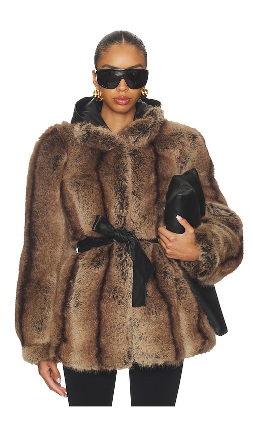 Mimchik Penny Faux Fur Coat in Tobacco