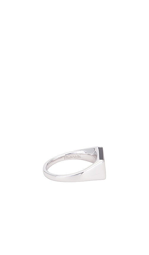 Shop Miansai Duo Onyx Ring In Metallic Silver