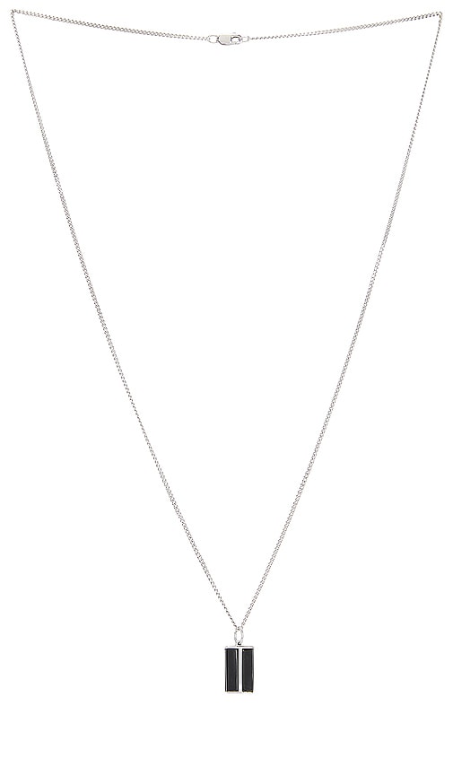 Shop Miansai Duo Onyx Pendant Necklace In Metallic Silver