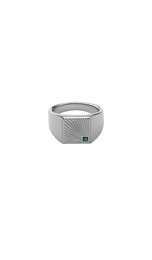Miansai Luma Agate Ring in Silver & Green