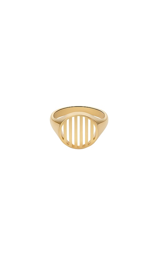 Shop Miansai Row Ring In Metallic Gold