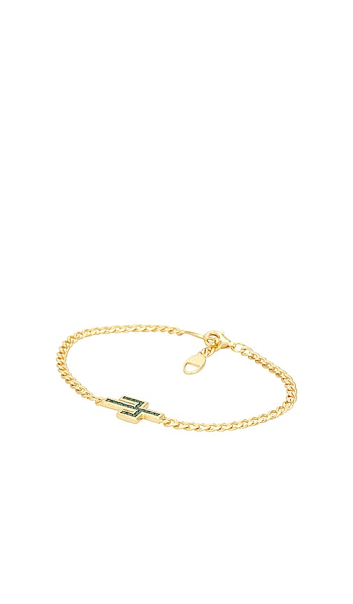 Shop Miansai Cactus Quartz Chain Bracelet In Metallic Gold