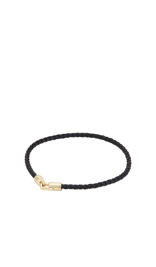 Shop Miansai Cruz Leather Bracelet In Black
