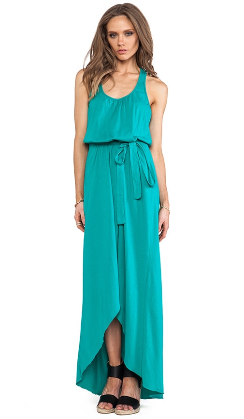 Sleeveless Scoop Neck Racerback Hi- Low Maxi