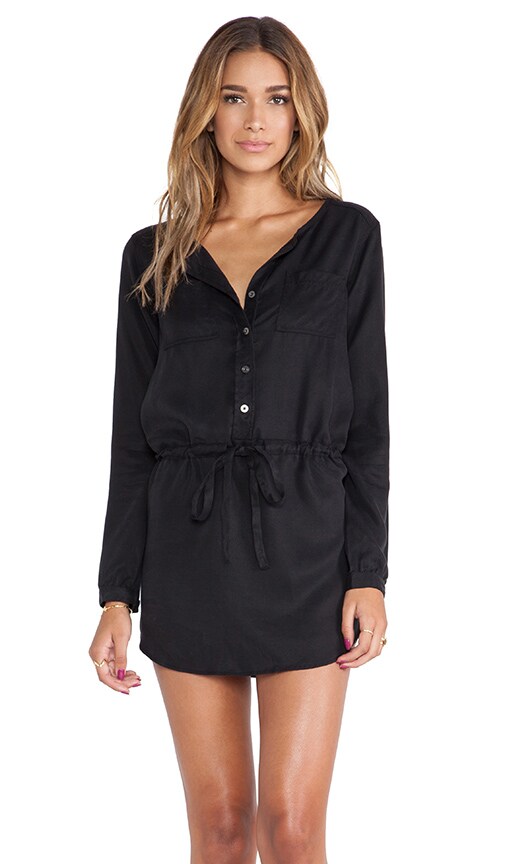 black button down shirt dress