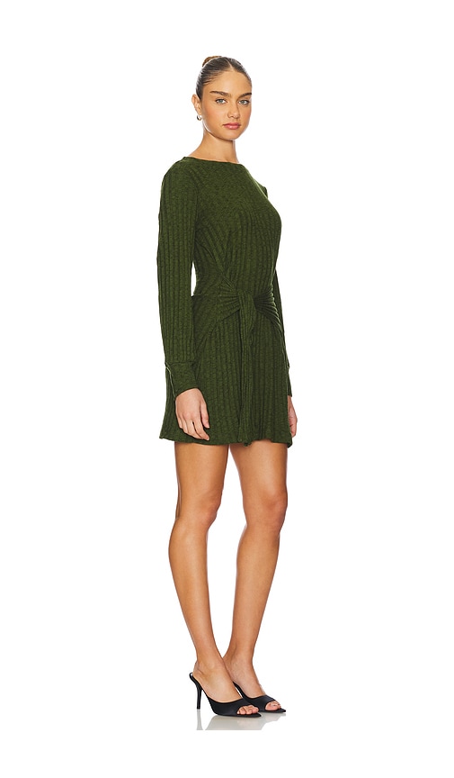 Shop Michael Stars Halston Mini Dress In Dark Green