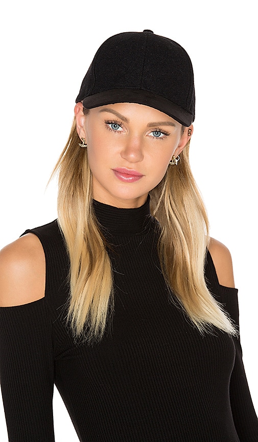 Michael Stars Sueded Brim Baseball Hat in Black | REVOLVE