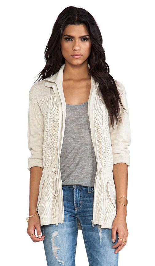 Long Sleeve Drawstring Knit Anorak