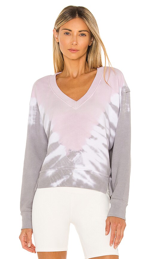 Click to view more detailed imagery on our partner's website Michael Stars Camila V Neck Crop Sweatshirt In Blush