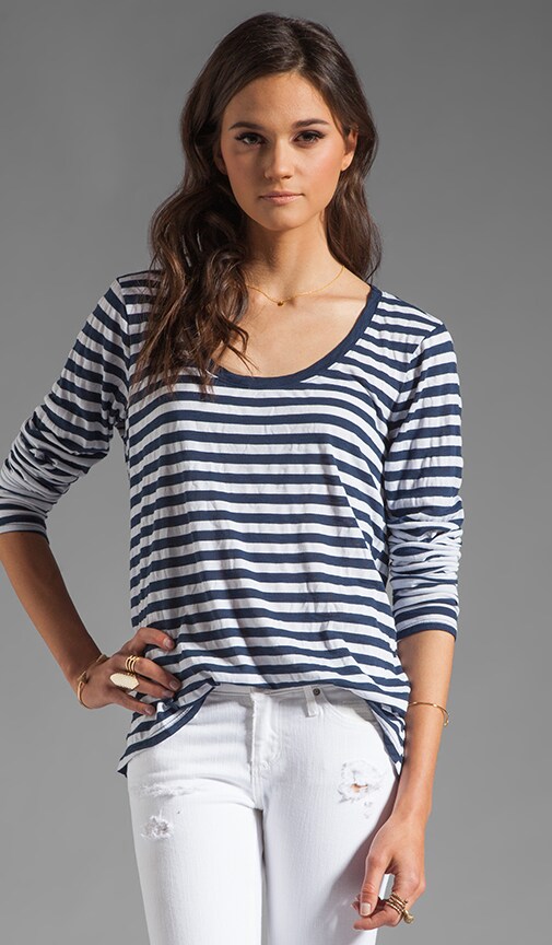 Long Sleeve Scoop Neck hi low