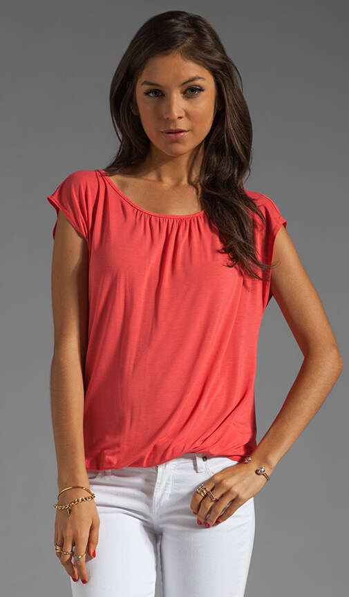 Short Sleeve Boatneck With Keyhole Back Top
